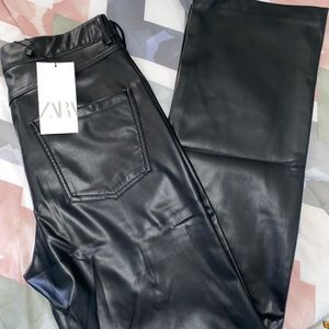 Faux leather pants